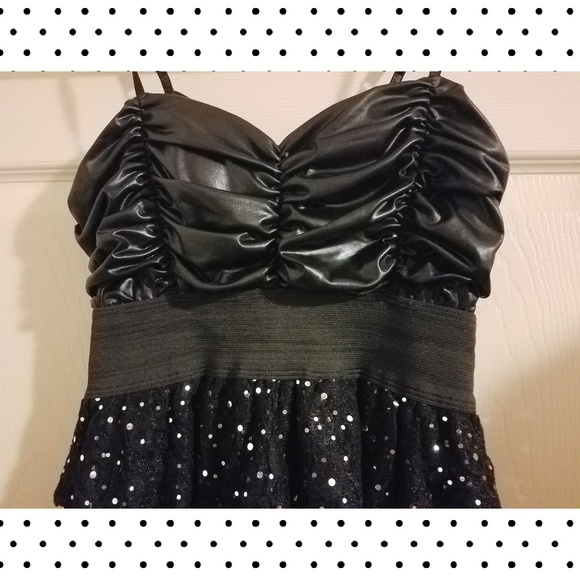 yoyo Dresses & Skirts - 🌌BUNDLES ONLY Black Leather Dress with Glitter 🌌